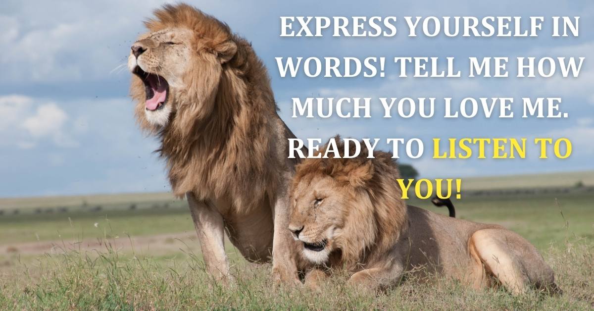 Express yourself in words! Tell me how much you love me. Ready to listen to you!